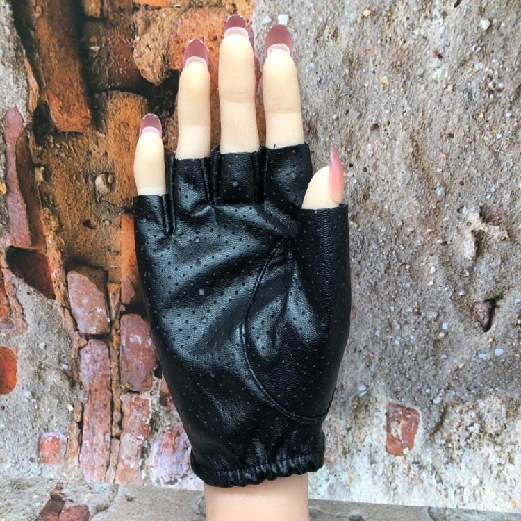 Панк-перчатки без пальцев с сетчатыми вставками Бунтарский стиль Идеально для рейвов Тематических вечеринок