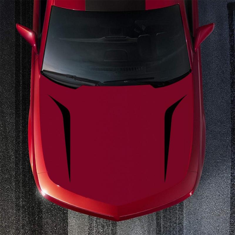 2 шт. Черные универсальные гоночные полосы на капот автомобиля, наклейка для автомобиля, внедорожника, грузовика