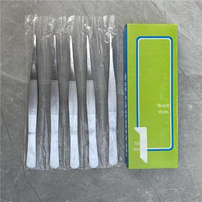 Пинцет для тканей из нержавеющей стали длиной 14 см с крючком — «крысиный зуб», для кожи, перевязки, зажима — зубчатый для точного выщипывания