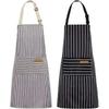 with 2 Pockets Striped Apron Adjustable Kitchen Apron Practical Cooking Apron  Food Preparation