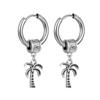 Серьги из нержавеющей стали в стиле панк серебряного цвета, серьги-кольца с рыбьими косточками и перьями дерева, ювелирные изделия
