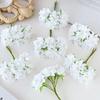 6 Heads Artificial Carnation Bouquet DIY Fake Plants Silk Hydrangea Bouquet  Wedding Bouquet