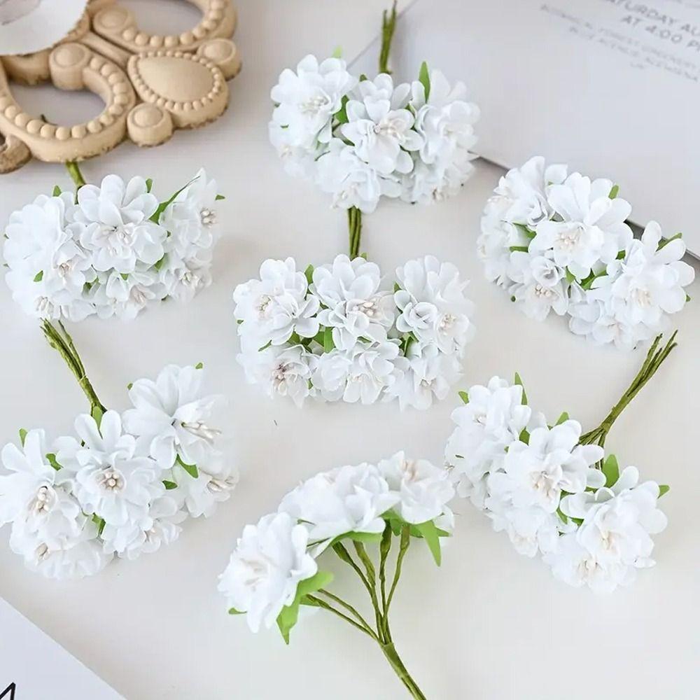6 Heads Artificial Carnation Bouquet DIY Fake Plants Silk Hydrangea Bouquet Wedding Bouquet