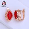 Clip Earrings For Women Fashion Red Cubic Zirconia Stud Earrings Jewelry For Wedding Party Gifts