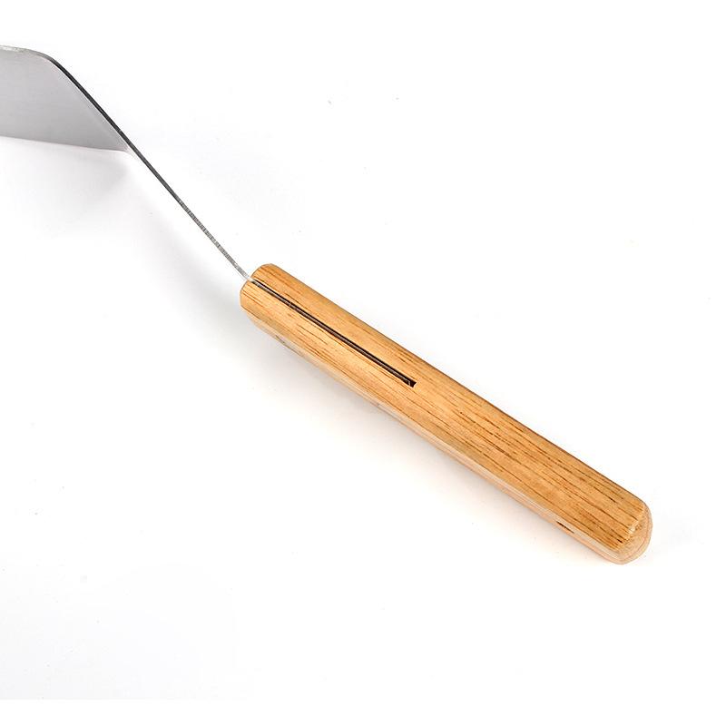 Деревянная ручка для гриля Лопатка для пиццы с квадратной головкой Лопатка для блинов Лопатка для говядины Скребок Принадлежности для барбекю Лопатка для стейков Бургер с лезвием