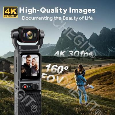 НОВАЯ 4K Портативная МИНИ VLOG камера с сенсорным экраном, Карманная спортивная камера со стабилизатором на подвесе, Нательная камера для видеозаписи