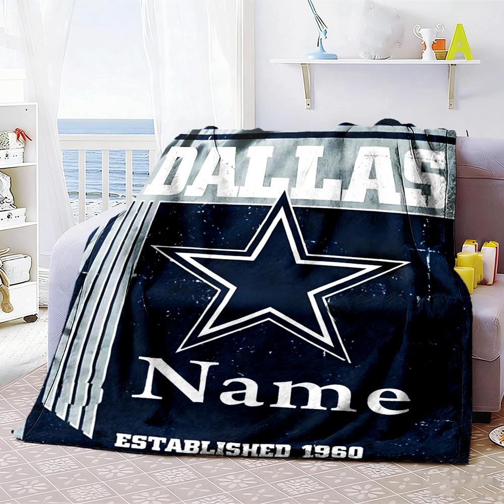 Football Dallas Cowboys Customize Your Name Home Blankets Soft Warm Lightweight Allseason Multipurpose Blanket For Picnic Sofa Office Bed Living Room