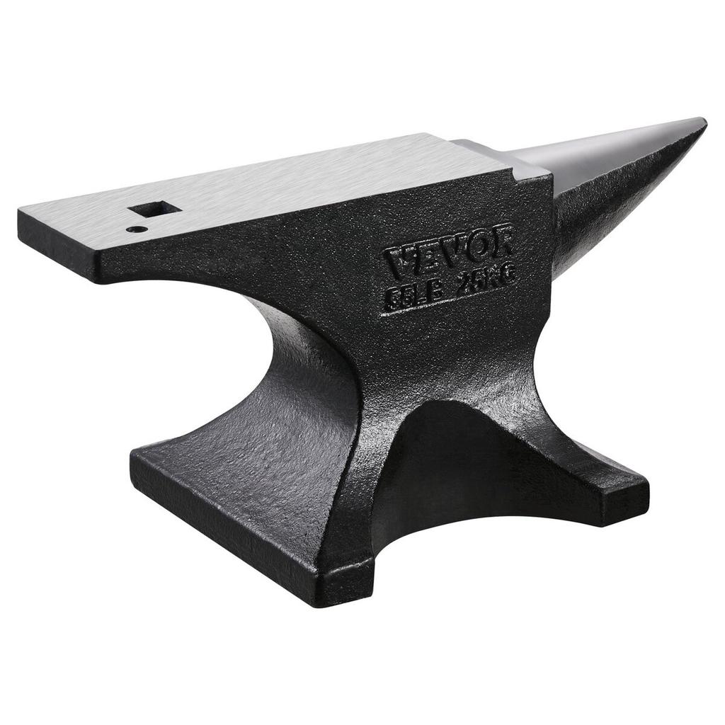 Single Horn Anvil 55lbs Cast Steel Anvil Round Horn Anvil for Blacksmiths