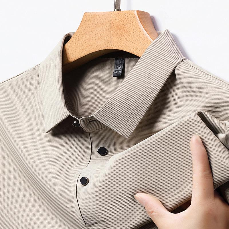 Футболка мужская с короткими рукавами, повседневная, однотонная, мужская, бесшовная, мастерски выполненная, высококачественная, с лацканами, поло