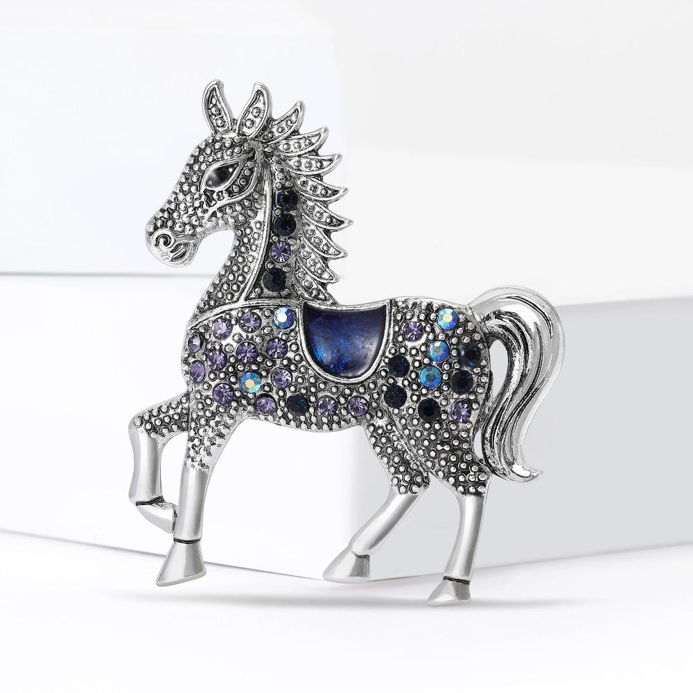Unisex Rhinestone Horse Brooch Enamel Year of The Horse Brooch Elegant New Year's Accessories  Gift