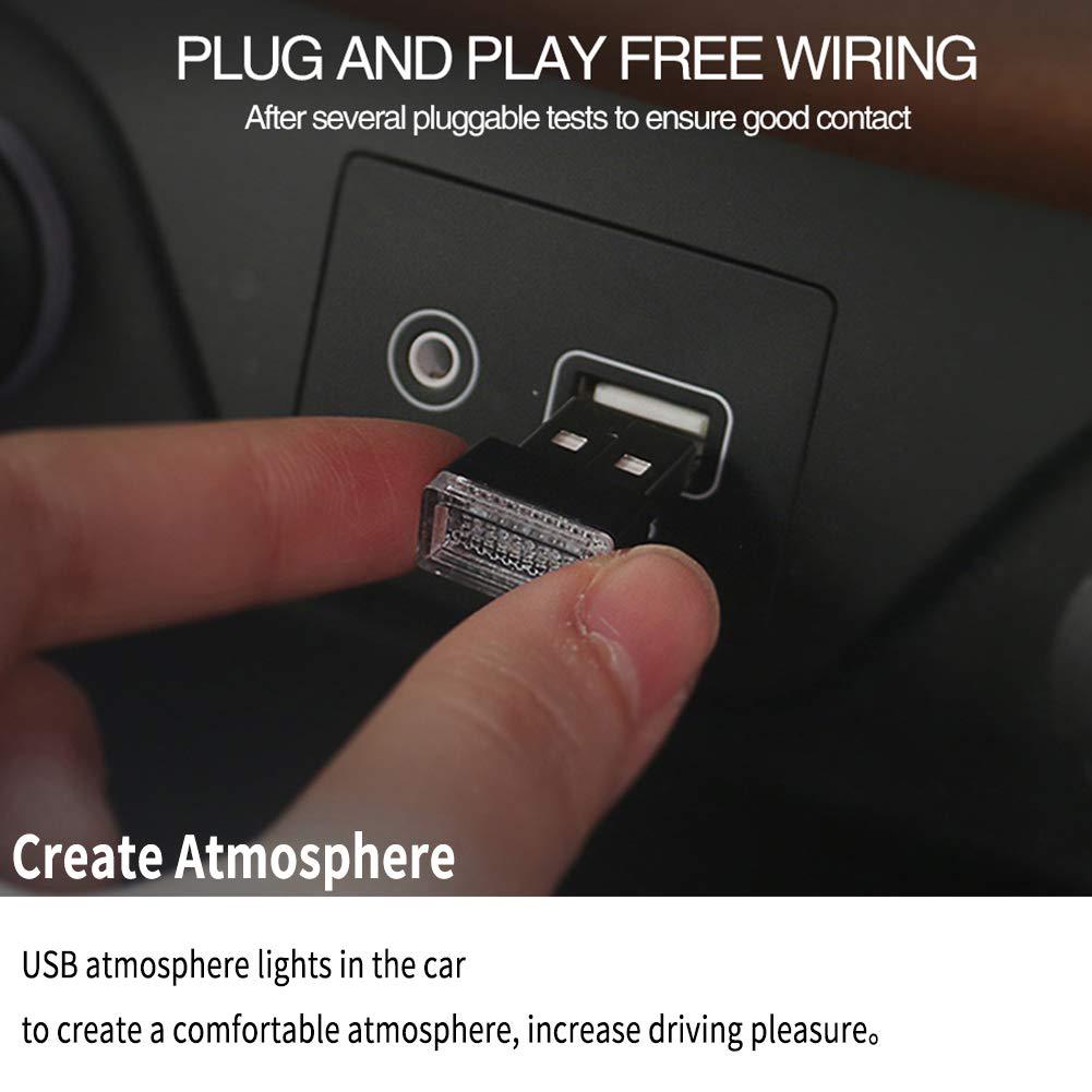 10X Мини Гибкая USB светодиодная полоса освещения салона автомобиля Неоновая атмосфера Трубка Неоновая лампа