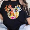 Disney Summer New Princess Collection T-shirt Cotton Trendy Women's Plus Size T-shirt Y2K Retro Loose Casual Short Sleeved Top