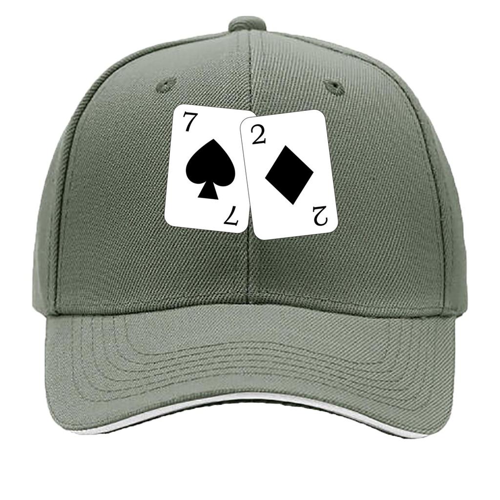 Classic Spade 7 Diamond 2 Card pattern Sandwich Baseball Cap For WoUnisexs Unisex FeUnisex Beach Dad Hat