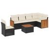 VidaXL Salon de Jardin avec Coussins 7 pcs, Canapés de Terrasse, Ensemble de Meubles de Patio, Mobilier d'Extérieur, Noir 3260103