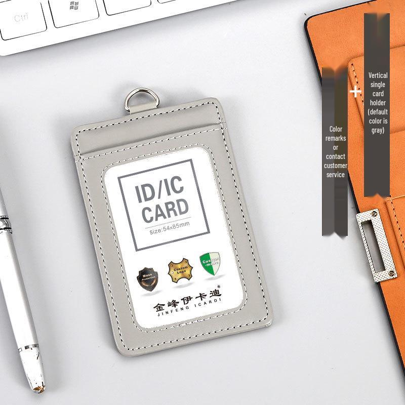 Настоящая кожаная ID-визитница с ремешком для работы, студентов и проездных