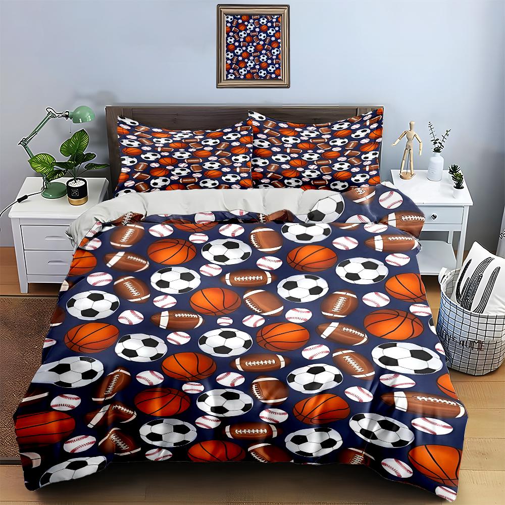 Sports ball pattern Bedding Duvet cover sets Duvet covers Pillowcases gifts (1 * Duvet Cover 2 * Pillowcases, without duvet insert)