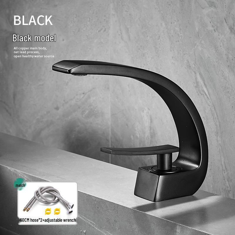 Цвет оружейного металла Латунный смеситель для раковины в ванной с краном горячей и холодной воды для умывальников и столешниц.