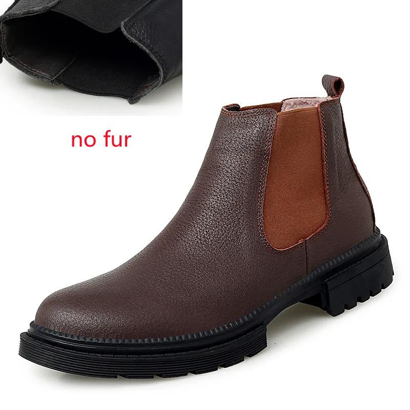 Ботинки челси мужские, дорожные, ручной работы, деловые, черные, красные, без застежек, из натуральной кожи, плюшевые, мужские, зимние, сапоги Sapato Masculino