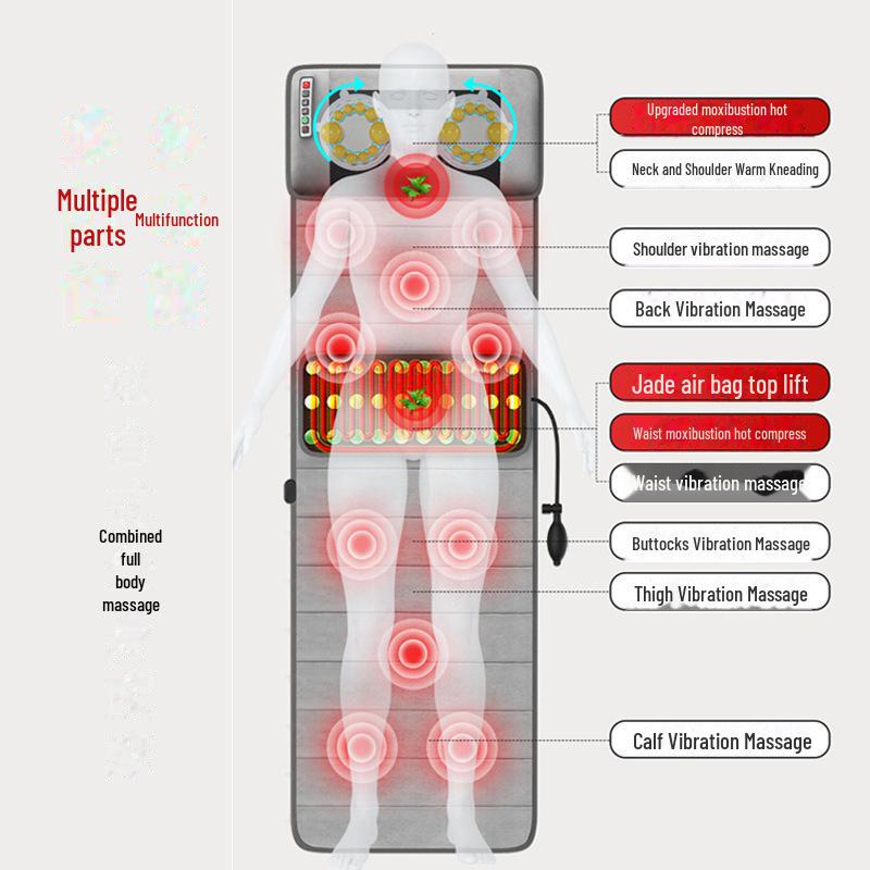 Электрический массажный мат с подогревом для всего тела для поддержки шейного и поясничного отделов позвоночника