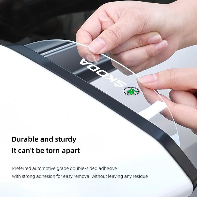 2Pcs Car Rearview Mirror Rain Eyebrow Visor Covers For Skoda Octavia Superb Rapid Kodiaq Karoq Fabia Kamiq Enyaq VRS Yeti Scala
