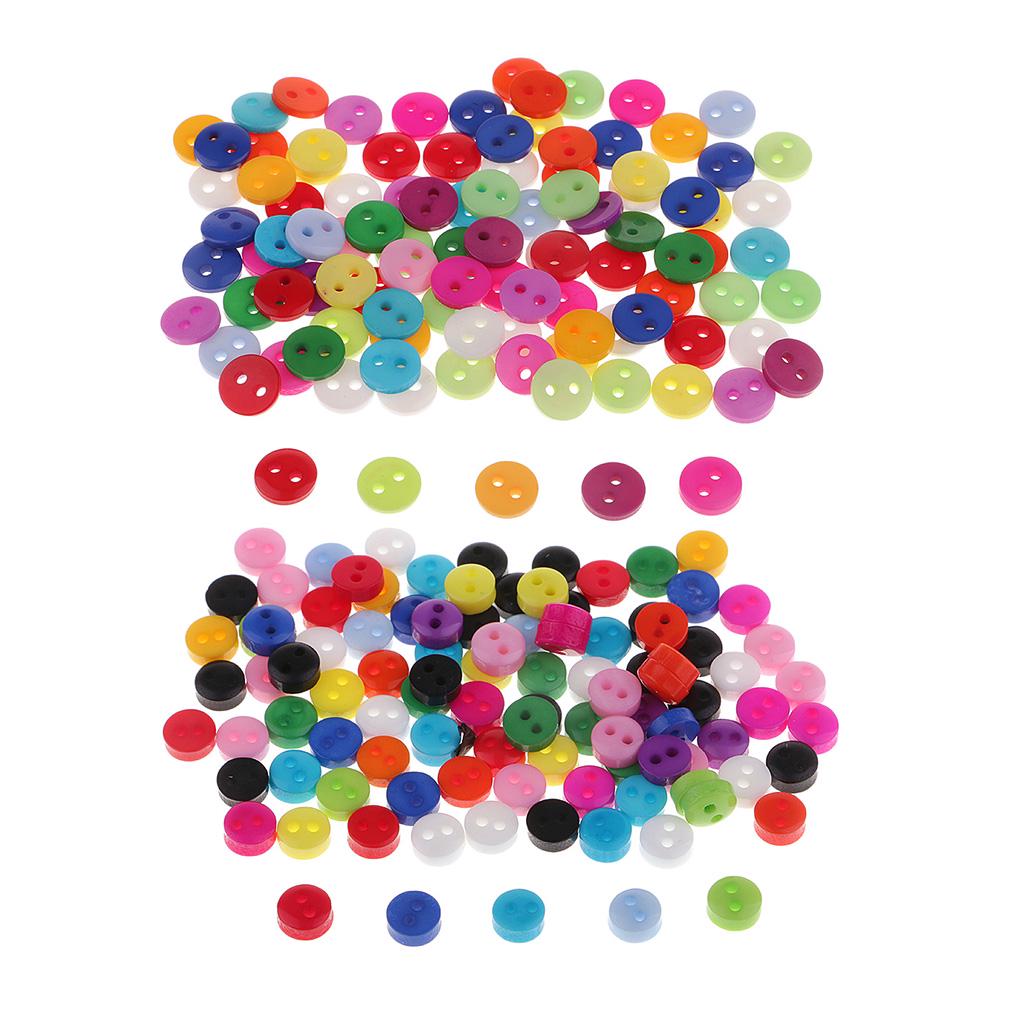 100 шт., круглая смоляная пуговица ярких цветов с 2 отверстиями для шитья, альбом для рукоделия, 6 мм