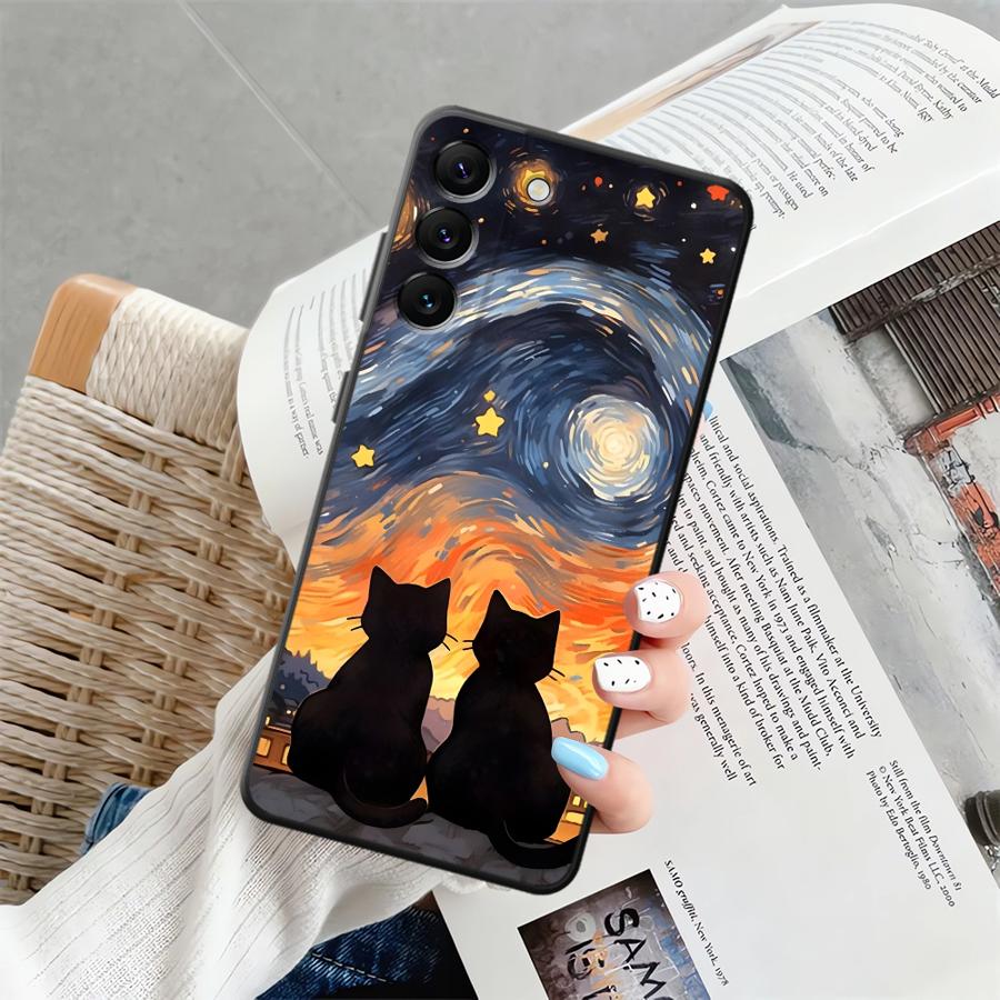 Мультяшный милый чехол-накладка для телефона с кошкой для Samsung Galaxy A37 A57 A15 A05 A53 A17 A23 A55 A52 A36 A73 A51 A06 A25 A16 A50 A13 A41 A70