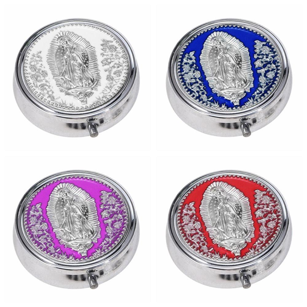 Classic Wowser Our Lady Prayer Rosary Storage Box Metallic Versatile Metal Gift Box Elegant Exquisite Jewelry Case Church Events