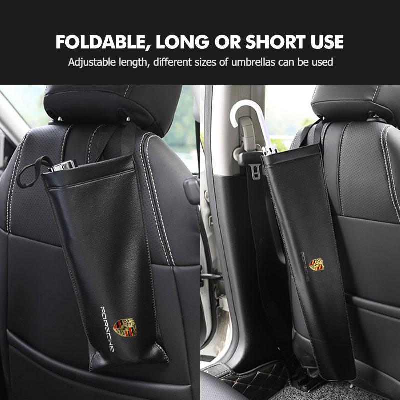 For Porsche Car Umbrella Storage Bag Back Seat Hanging Organizer Accessories Panamera 911 Carrera-GT 918-Spyder 997 991 968