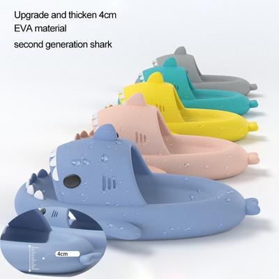 Тапочки для пар с толстой подошвой в виде акулы, женские тапочки из ЭВА, домашние тапочки с милыми мультяшными героями