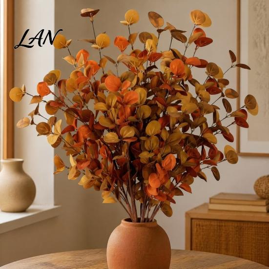 Boho Thanksgiving Greenery Decor Fall Eucalyptus Stems, Artificial Leaves, Fake Branches, Stems Flowers for Wedding Centerpiece Autumn Farmhouse Home