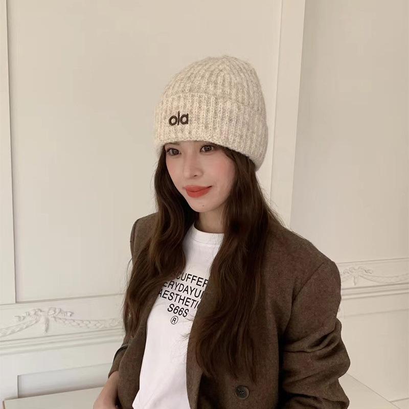 Шерстяная вязаная шапка Английская вышивка Ола Универсальная шерстяная шапка Модная мужская и женская вязаная холодная шапка
