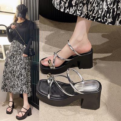 2024 Лето Женские тапочки с застежкой-молнией Модные удобные шлепанцы на платформе и танкетке Женские уличные пляжные сандалии Обувь Zapatillas Mujer