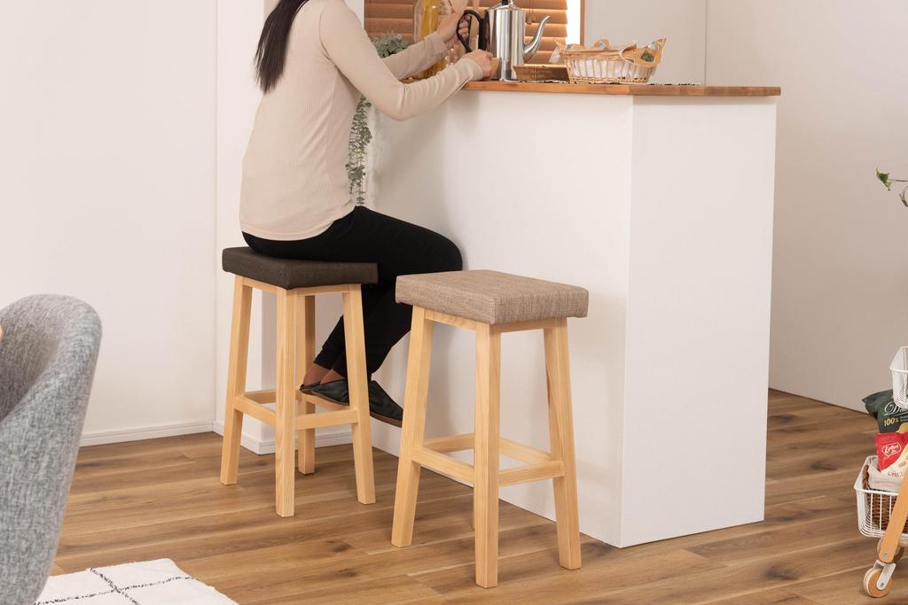 AZUMAYA Bambi High Stool, Brown, CL-789CBR