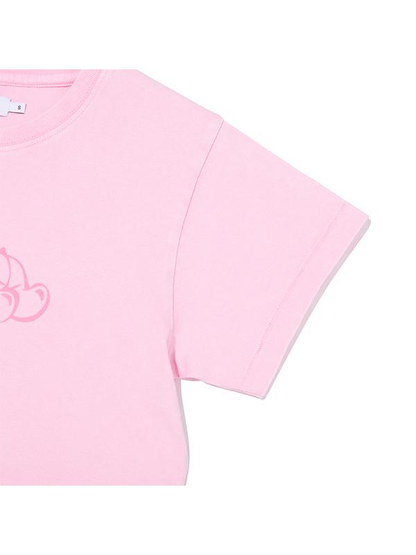 KIRSH Wording Crop Pigment T-Shirt [Light Pink]