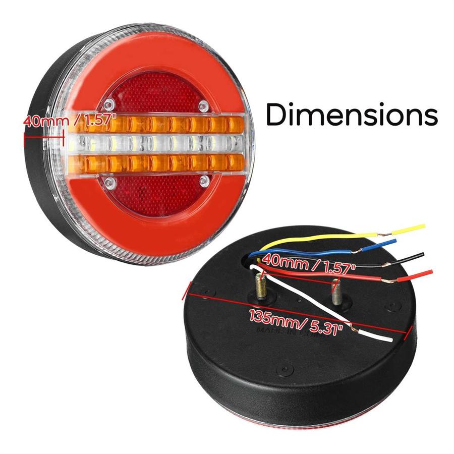 2 шт. Светодиодный задний фонарь для прицепа, фургона, грузовика, с динамическим указателем поворота, стоп-сигналом