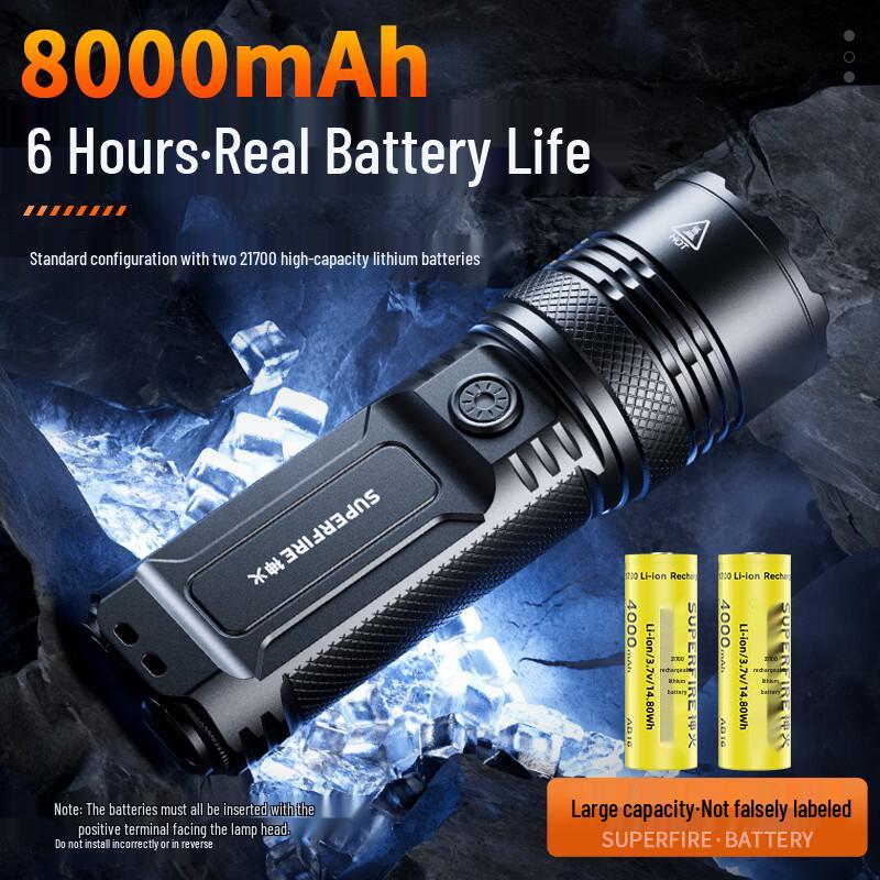 SupFire 40W High-Power Rechargeable LED Flashlight