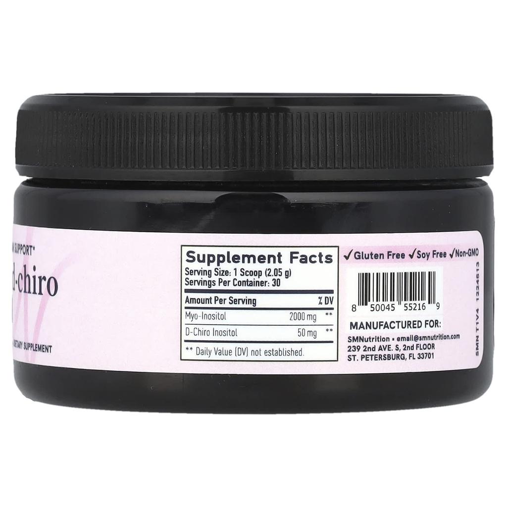 SMNutrition Мио-инозитол, d-хиро-инозитол, 61,5 г (2,17 унции)