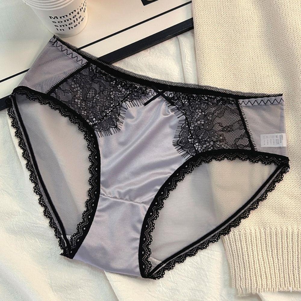 Briefs Bow Lace Panties Middle Waist Lace Briefs Temptation Sexy Panties Girl