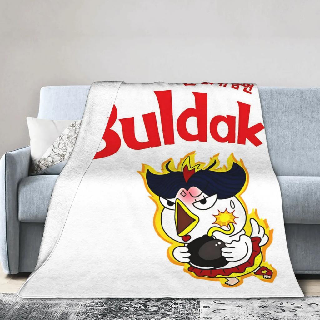 Плюшевое фланелевое одеяло Buldak Hot Chicken Flavor Ramen для детей и взрослых, мягкое, теплое, индивидуального качества, покрывало для кровати для улицы I
