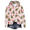 Women's Hooded Long Sleeve Christmas Printed Flannel Top Hooded Sweatshirt