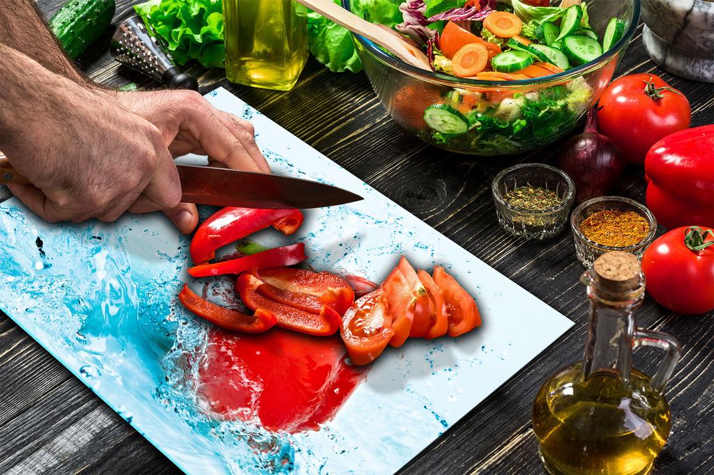 GLASS PLATE CUTTING BOARD 52x40 PEPPER