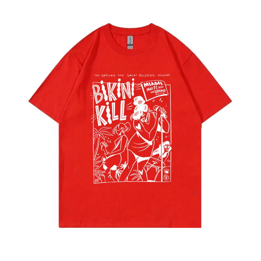 Riot Grrrl Kathleen Hanna T Shirt Punk Rock Band Bikini Kill Miami The Ground Print T-shirts Men Women Casual Oversized Tshirt