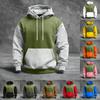 Men's Color Blocked Hooded Sweatshirt With Pockets Casual And Comfortable