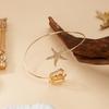 Minimalist Small Metal Starfish Upper Arm Cuff Bracelet for Women Fashion Asymmetric Crab Open Armlet Summer Beach Jewelry Gift