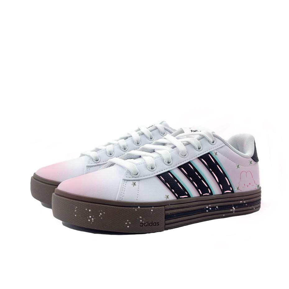 Adidas Daily 4.0 Abrasion Resistant Low top Skateboard Shoes Unisex Pink JR0077(Team641-)