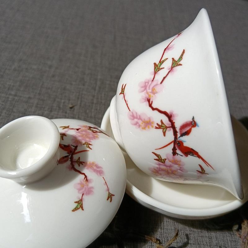 Китайский традиционный чайный сервиз Gai Wan, фарфоровый чайный сервиз Dehua Gaiwan, набор для путешествий, красивый и удобный чайник