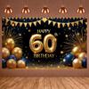 Счастливого 60-летия Баннер Золотой Блестящий Фон для 60-летия Баннер для Взрослого Дня Рождения Роскошный Элегантный Для Банкета в Отеле