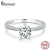 BAMOER 0,8CT D Цвет VVS1 EX Вечное Сердце Муассанит Кольцо Стерлингового Серебра 925 пробы Циркон Кольцо для Женщин Обручальное Свадебный Подарок
