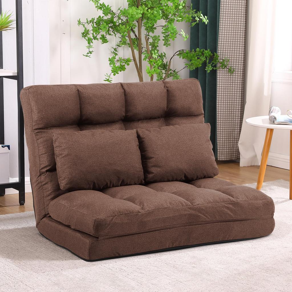 KYODA Sofa Seat Floor Chair High 2 14 Adjustable 2 Cushions Bed, Chair, Sofa, Sofa, Reclining, Back, Fuwafua, Seater, Levels, Included, JP-JT8823S2-BR