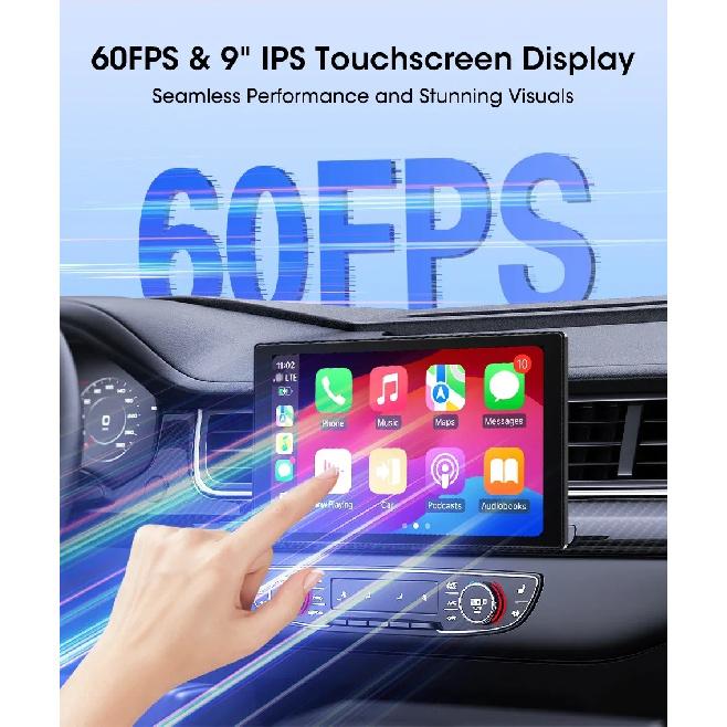 Jansite 9" Car Multimedia Player Carplay AI Voice Control IPS Screen GPS Navigation Bluetooth Support Horizontal/Vertical Screen
